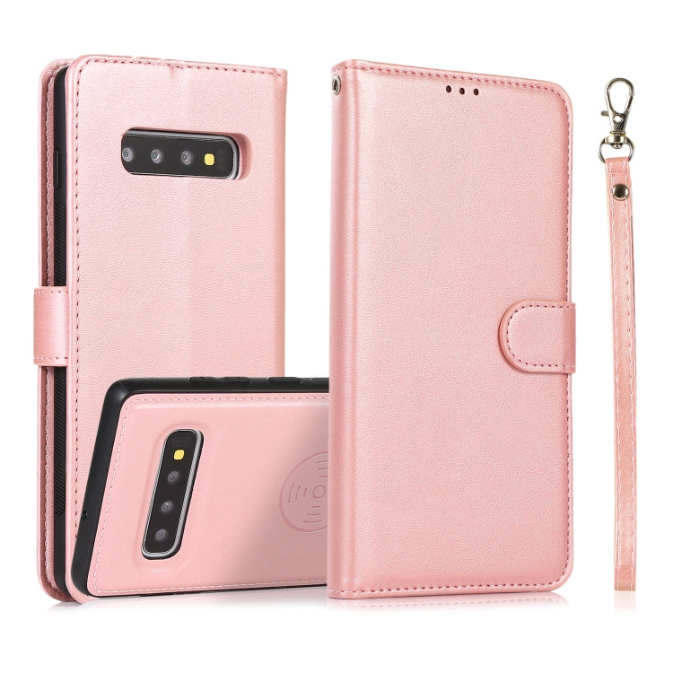 For Samsung Galaxy S10 Calf Texture 2 in 1 Detachable Magnetic Back Cover Horizontal Flip Leather Case with Holder & Card Slots & Wallet & Photo Frame