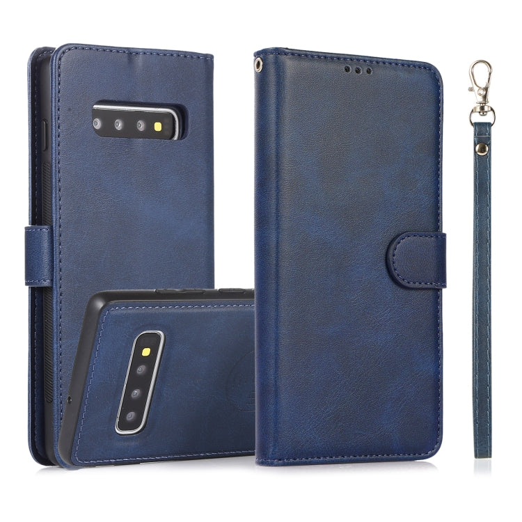 For Samsung Galaxy S10 Calf Texture 2 in 1 Detachable Magnetic Back Cover Horizontal Flip Leather Case with Holder & Card Slots & Wallet & Photo Frame