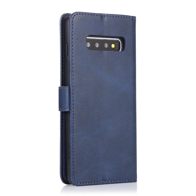 For Samsung Galaxy S10 Calf Texture 2 in 1 Detachable Magnetic Back Cover Horizontal Flip Leather Case with Holder & Card Slots & Wallet & Photo Frame