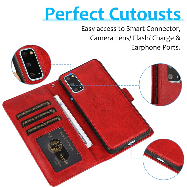 For Samsung Galaxy S20+ Calf Texture 2 in 1 Detachable Magnetic Back Cover Horizontal Flip Leather Case with Holder & Card Slots & Wallet & Photo Frame