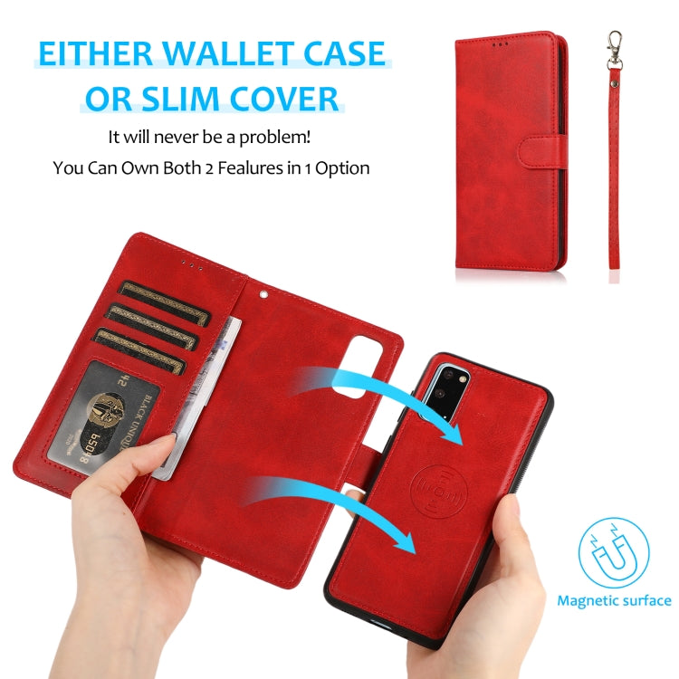 For Samsung Galaxy S20+ Calf Texture 2 in 1 Detachable Magnetic Back Cover Horizontal Flip Leather Case with Holder & Card Slots & Wallet & Photo Frame