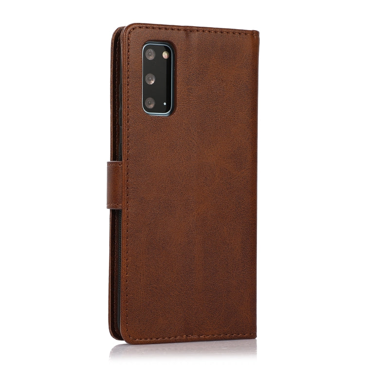 For Samsung Galaxy S20+ Calf Texture 2 in 1 Detachable Magnetic Back Cover Horizontal Flip Leather Case with Holder & Card Slots & Wallet & Photo Frame
