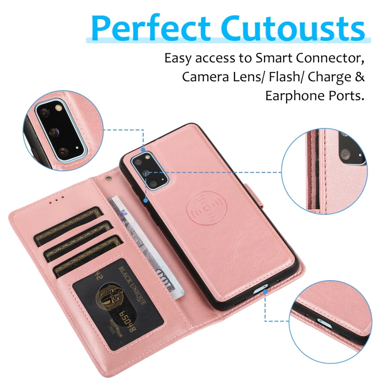 For Samsung Galaxy S20+ Calf Texture 2 in 1 Detachable Magnetic Back Cover Horizontal Flip Leather Case with Holder & Card Slots & Wallet & Photo Frame