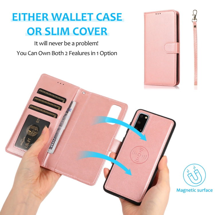 For Samsung Galaxy S20+ Calf Texture 2 in 1 Detachable Magnetic Back Cover Horizontal Flip Leather Case with Holder & Card Slots & Wallet & Photo Frame