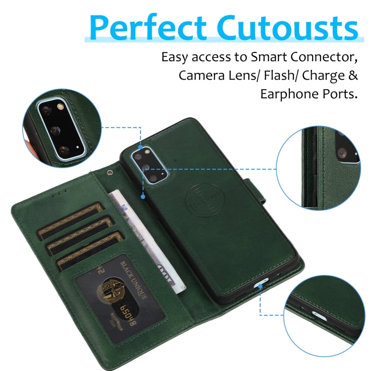 For Samsung Galaxy S20+ Calf Texture 2 in 1 Detachable Magnetic Back Cover Horizontal Flip Leather Case with Holder & Card Slots & Wallet & Photo Frame