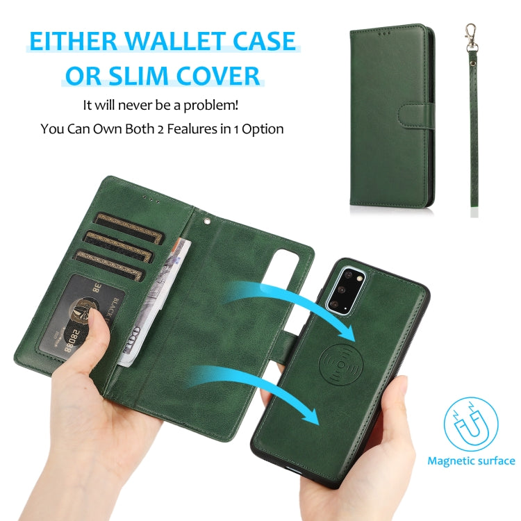 For Samsung Galaxy S20+ Calf Texture 2 in 1 Detachable Magnetic Back Cover Horizontal Flip Leather Case with Holder & Card Slots & Wallet & Photo Frame
