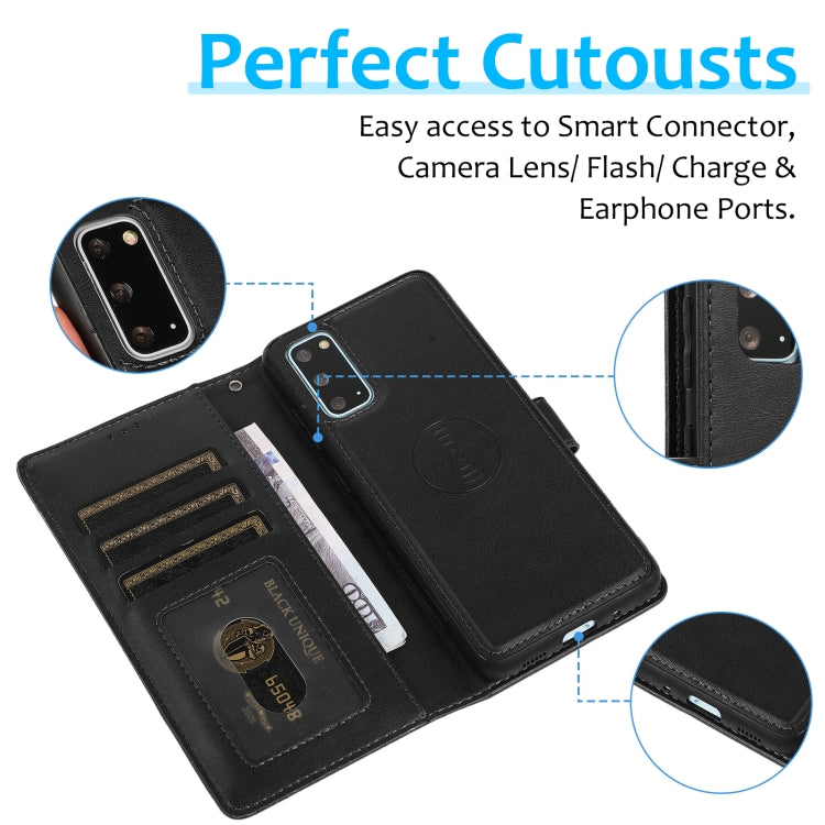 For Samsung Galaxy S20+ Calf Texture 2 in 1 Detachable Magnetic Back Cover Horizontal Flip Leather Case with Holder & Card Slots & Wallet & Photo Frame