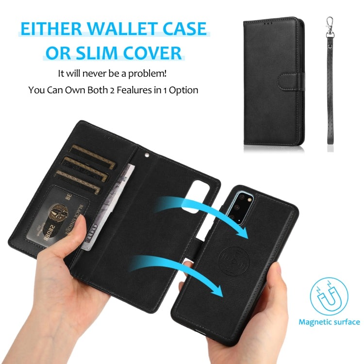 For Samsung Galaxy S20+ Calf Texture 2 in 1 Detachable Magnetic Back Cover Horizontal Flip Leather Case with Holder & Card Slots & Wallet & Photo Frame