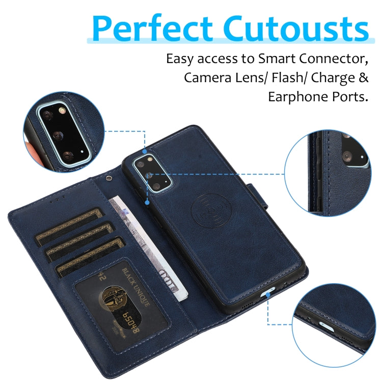 For Samsung Galaxy S20+ Calf Texture 2 in 1 Detachable Magnetic Back Cover Horizontal Flip Leather Case with Holder & Card Slots & Wallet & Photo Frame