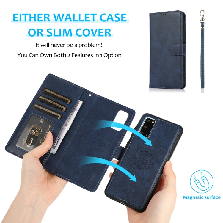 For Samsung Galaxy S20+ Calf Texture 2 in 1 Detachable Magnetic Back Cover Horizontal Flip Leather Case with Holder & Card Slots & Wallet & Photo Frame