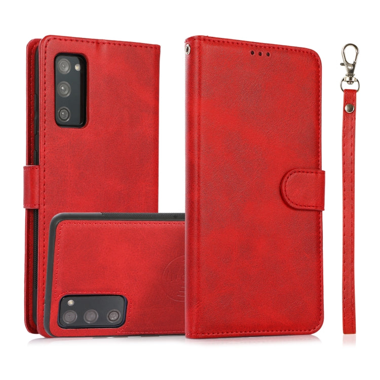 For Samsung Galaxy S20 FE Calf Texture 2 in 1 Detachable Magnetic Back Cover Horizontal Flip Leather Case with Holder & Card Slots & Wallet & Photo Frame