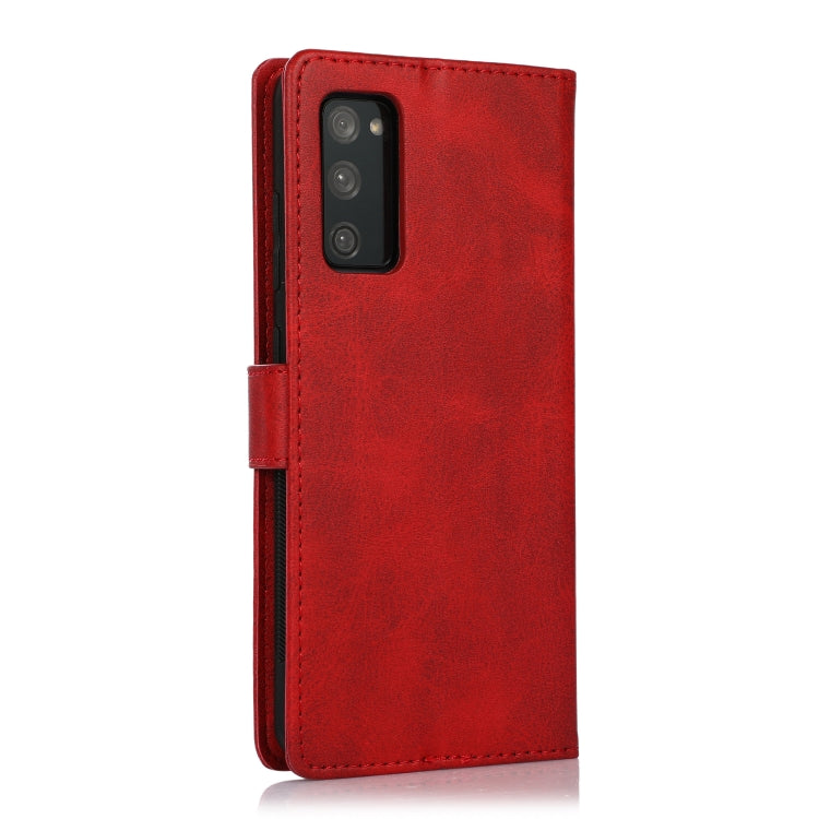 For Samsung Galaxy S20 FE Calf Texture 2 in 1 Detachable Magnetic Back Cover Horizontal Flip Leather Case with Holder & Card Slots & Wallet & Photo Frame