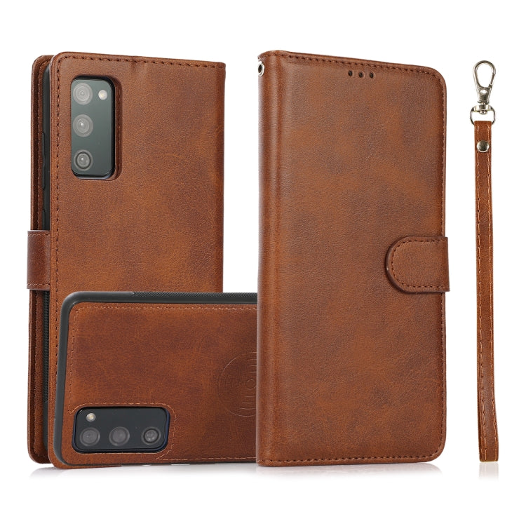 For Samsung Galaxy S20 FE Calf Texture 2 in 1 Detachable Magnetic Back Cover Horizontal Flip Leather Case with Holder & Card Slots & Wallet & Photo Frame