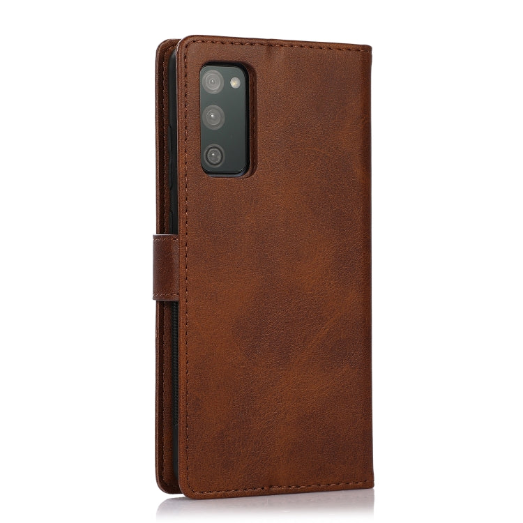 For Samsung Galaxy S20 FE Calf Texture 2 in 1 Detachable Magnetic Back Cover Horizontal Flip Leather Case with Holder & Card Slots & Wallet & Photo Frame