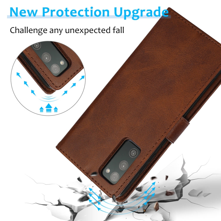 For Samsung Galaxy S20 FE Calf Texture 2 in 1 Detachable Magnetic Back Cover Horizontal Flip Leather Case with Holder & Card Slots & Wallet & Photo Frame