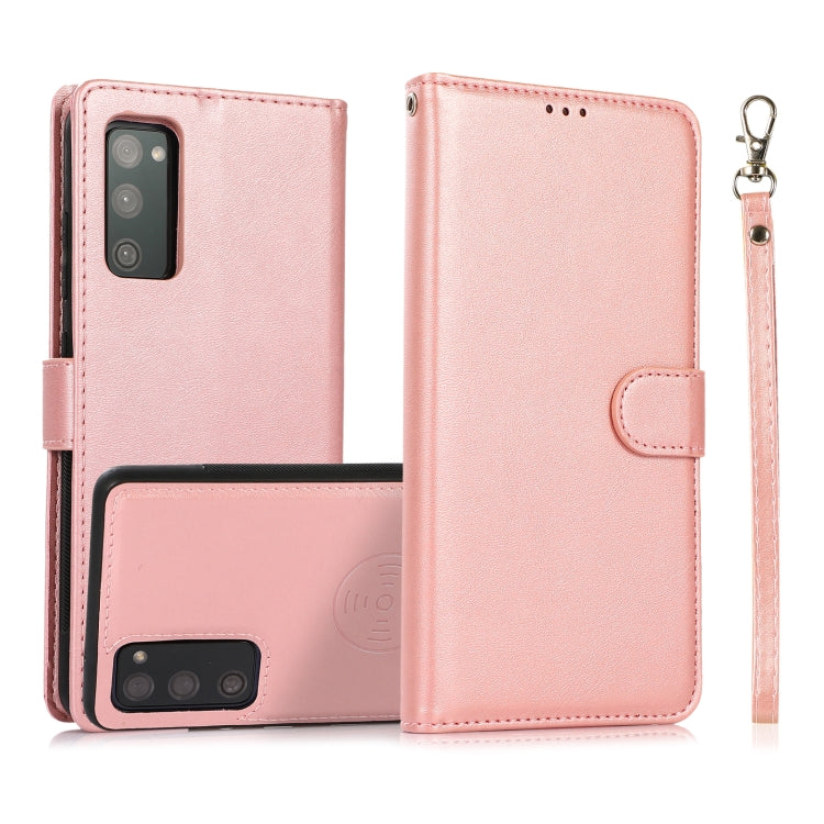 For Samsung Galaxy S20 FE Calf Texture 2 in 1 Detachable Magnetic Back Cover Horizontal Flip Leather Case with Holder & Card Slots & Wallet & Photo Frame