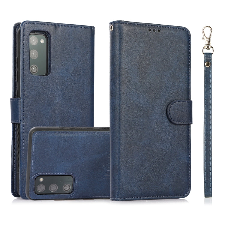 For Samsung Galaxy S20 FE Calf Texture 2 in 1 Detachable Magnetic Back Cover Horizontal Flip Leather Case with Holder & Card Slots & Wallet & Photo Frame