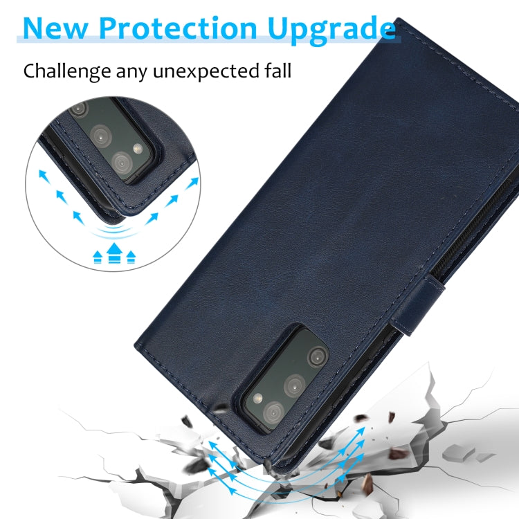 For Samsung Galaxy S20 FE Calf Texture 2 in 1 Detachable Magnetic Back Cover Horizontal Flip Leather Case with Holder & Card Slots & Wallet & Photo Frame