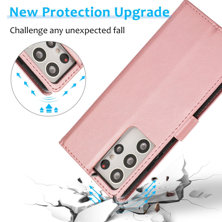 For Samsung Galaxy S21 Ultra 5G Calf Texture 2 in 1 Detachable Magnetic Back Cover Horizontal Flip Leather Case with Holder & Card Slots & Wallet & Photo Frame