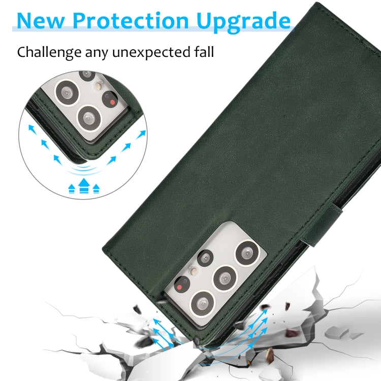 For Samsung Galaxy S21 Ultra 5G Calf Texture 2 in 1 Detachable Magnetic Back Cover Horizontal Flip Leather Case with Holder & Card Slots & Wallet & Photo Frame