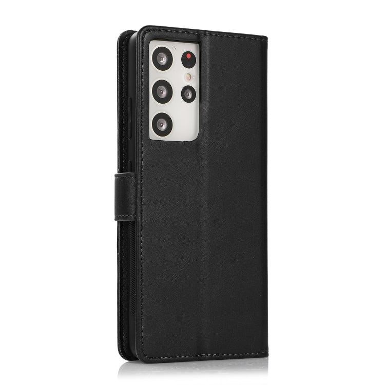 For Samsung Galaxy S21 Ultra 5G Calf Texture 2 in 1 Detachable Magnetic Back Cover Horizontal Flip Leather Case with Holder & Card Slots & Wallet & Photo Frame