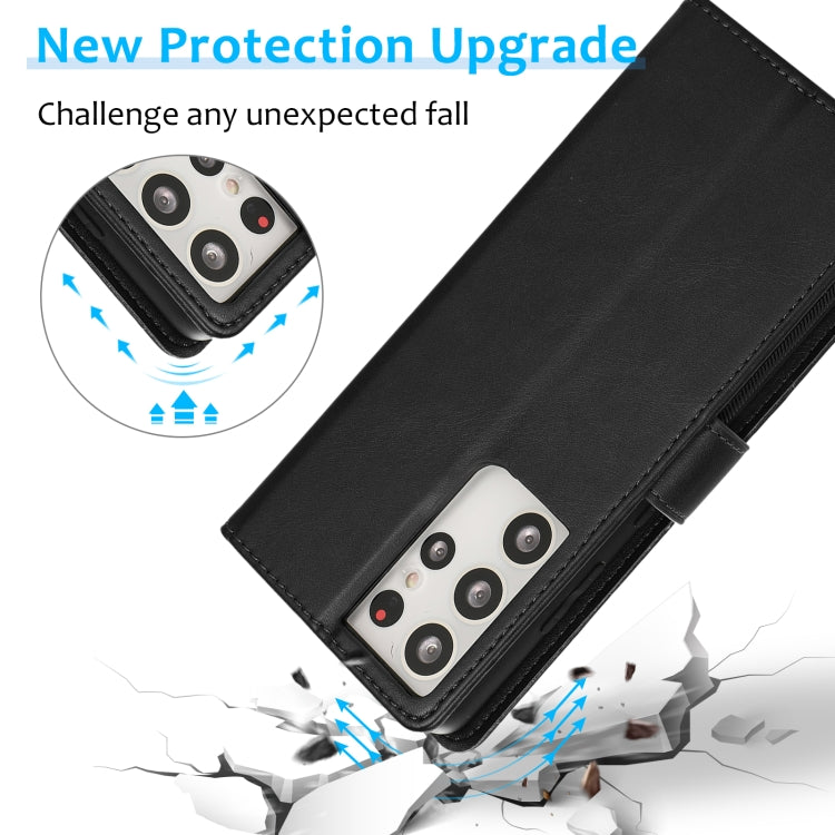 For Samsung Galaxy S21 Ultra 5G Calf Texture 2 in 1 Detachable Magnetic Back Cover Horizontal Flip Leather Case with Holder & Card Slots & Wallet & Photo Frame