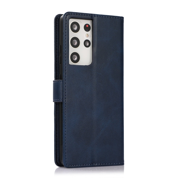 For Samsung Galaxy S21 Ultra 5G Calf Texture 2 in 1 Detachable Magnetic Back Cover Horizontal Flip Leather Case with Holder & Card Slots & Wallet & Photo Frame