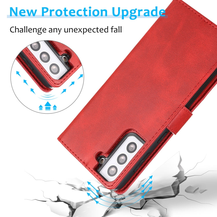 For Samsung Galaxy S21+ 5G Calf Texture 2 in 1 Detachable Magnetic Back Cover Horizontal Flip Leather Case with Holder & Card Slots & Wallet & Photo Frame