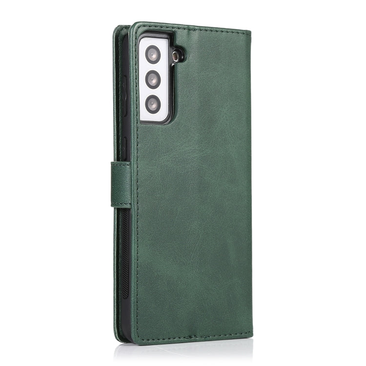 For Samsung Galaxy S21+ 5G Calf Texture 2 in 1 Detachable Magnetic Back Cover Horizontal Flip Leather Case with Holder & Card Slots & Wallet & Photo Frame