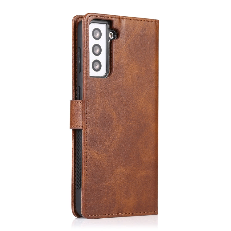 For Samsung Galaxy S21 5G Calf Texture 2 in 1 Detachable Magnetic Back Cover Horizontal Flip Leather Case with Holder & Card Slots & Wallet & Photo Frame
