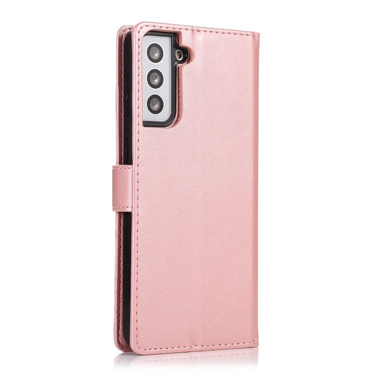 For Samsung Galaxy S21 5G Calf Texture 2 in 1 Detachable Magnetic Back Cover Horizontal Flip Leather Case with Holder & Card Slots & Wallet & Photo Frame