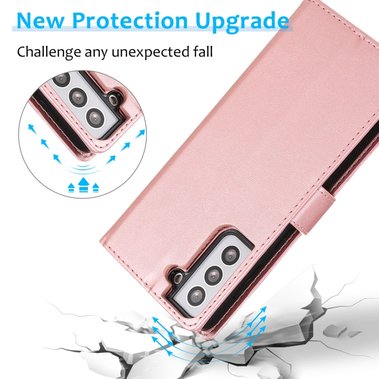 For Samsung Galaxy S21 5G Calf Texture 2 in 1 Detachable Magnetic Back Cover Horizontal Flip Leather Case with Holder & Card Slots & Wallet & Photo Frame