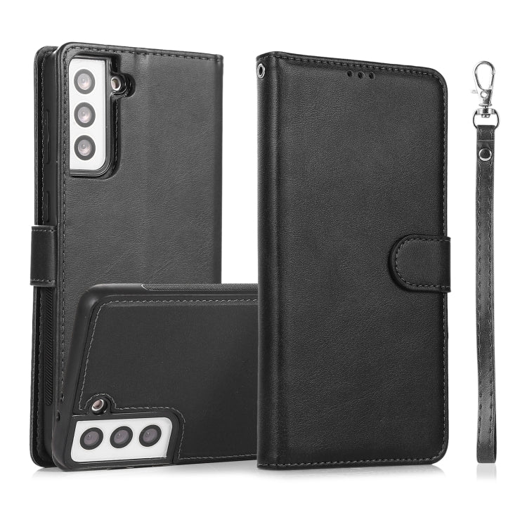 For Samsung Galaxy S21 5G Calf Texture 2 in 1 Detachable Magnetic Back Cover Horizontal Flip Leather Case with Holder & Card Slots & Wallet & Photo Frame