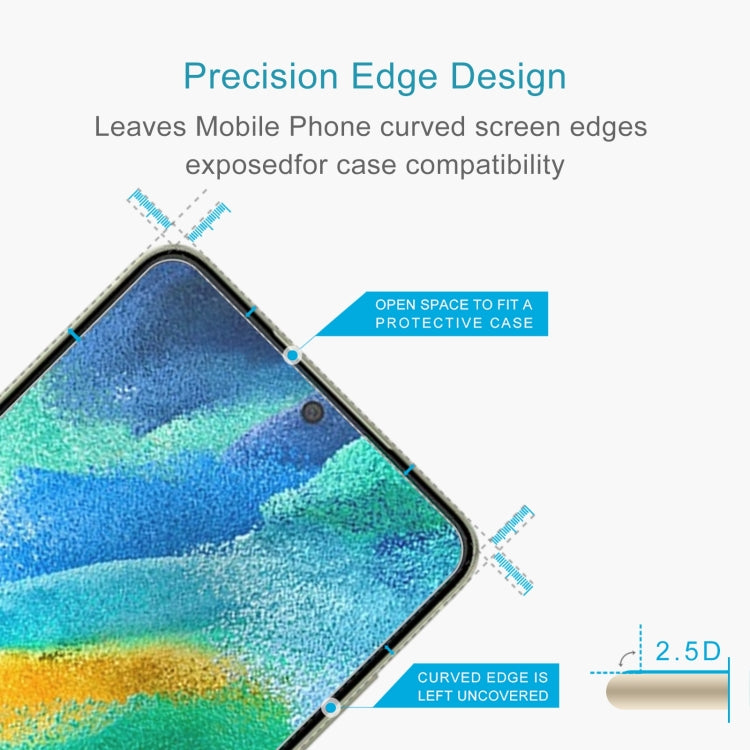 For Samsung Galaxy S21 FE 5G 50 PCS 0.26mm 9H 2.5D Tempered Glass Film, Fingerprint Unlocking Is Not Supported