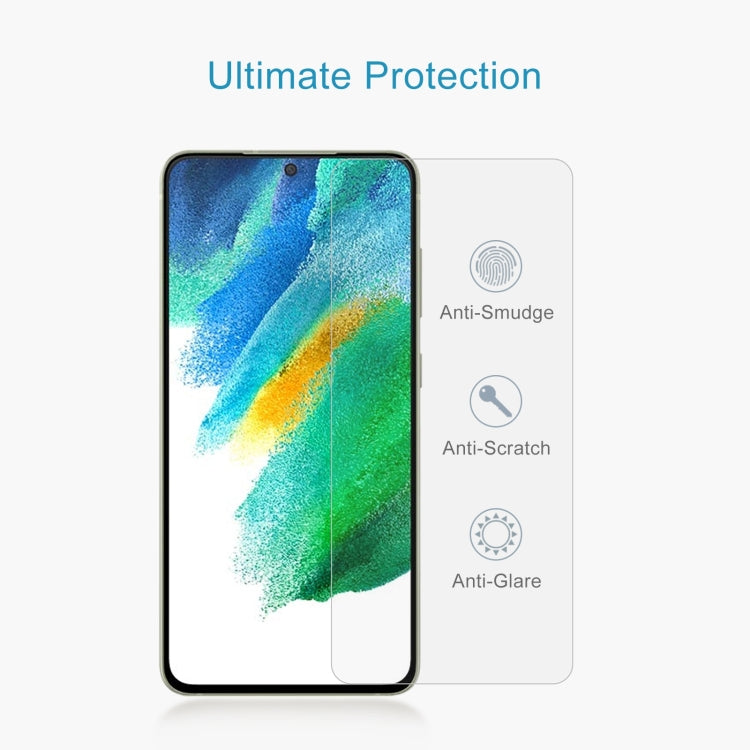 For Samsung Galaxy S21 FE 5G 50 PCS 0.26mm 9H 2.5D Tempered Glass Film, Fingerprint Unlocking Is Not Supported