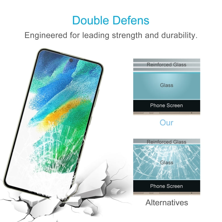 For Samsung Galaxy S21 FE 5G 50 PCS 0.26mm 9H 2.5D Tempered Glass Film, Fingerprint Unlocking Is Not Supported