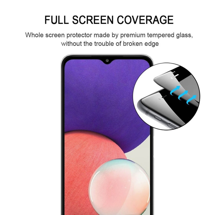 For Samsung Galaxy A22 5G 25 PCS Full Glue Full Screen Tempered Glass Film