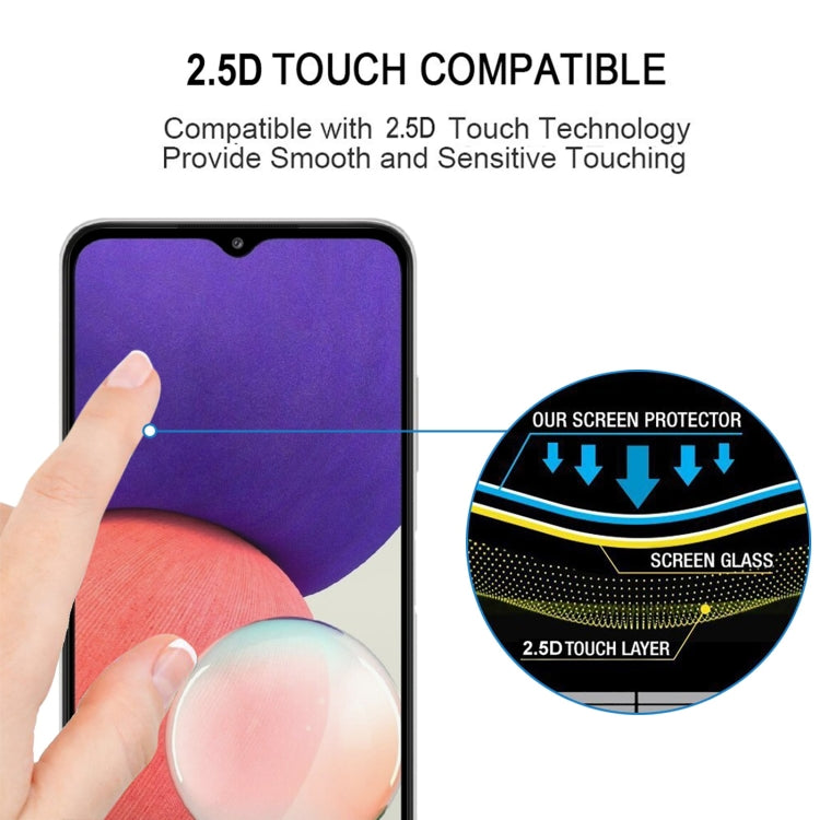 For Samsung Galaxy A22 5G 25 PCS Full Glue Full Screen Tempered Glass Film