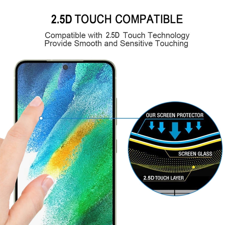 For Samsung Galaxy S21 FE 5G 25 PCS Full Glue Full Screen Tempered Glass Film