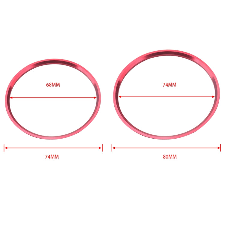 A5819-01 5 PCS Car Red Air Conditioner Air Outlet Decorative Ring for Mercedes-Benz