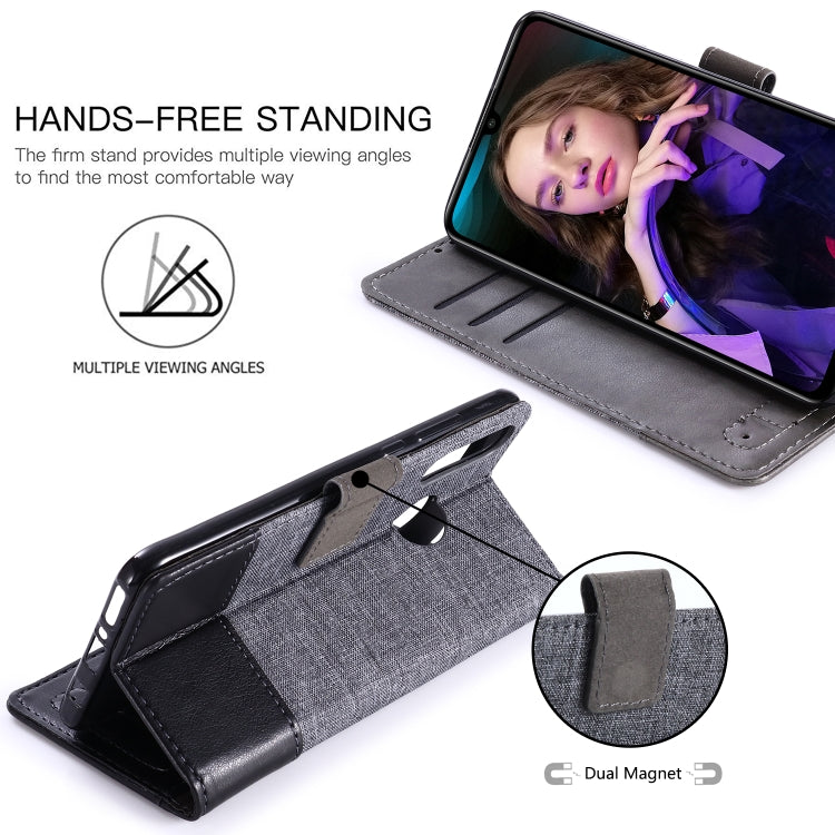 For Huawei P30 Lite MUXMA MX102 Horizontal Flip Canvas Leather Case with Stand & Card Slot & Wallet Function