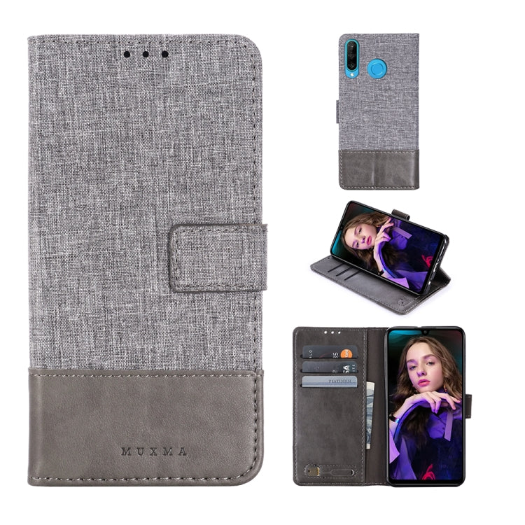 For Huawei P30 Lite MUXMA MX102 Horizontal Flip Canvas Leather Case with Stand & Card Slot & Wallet Function
