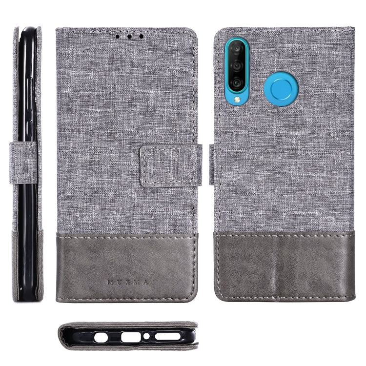 For Huawei P30 Lite MUXMA MX102 Horizontal Flip Canvas Leather Case with Stand & Card Slot & Wallet Function