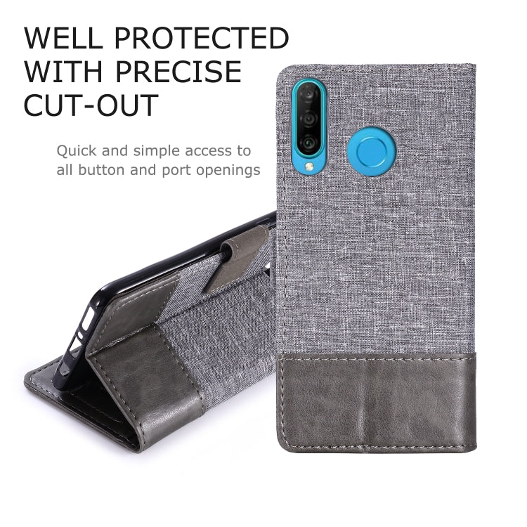 For Huawei P30 Lite MUXMA MX102 Horizontal Flip Canvas Leather Case with Stand & Card Slot & Wallet Function