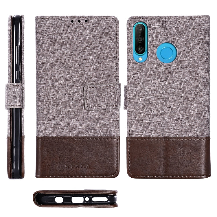 For Huawei P30 Lite MUXMA MX102 Horizontal Flip Canvas Leather Case with Stand & Card Slot & Wallet Function
