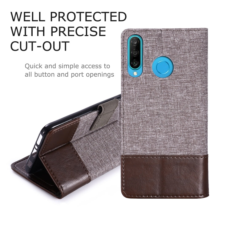 For Huawei P30 Lite MUXMA MX102 Horizontal Flip Canvas Leather Case with Stand & Card Slot & Wallet Function