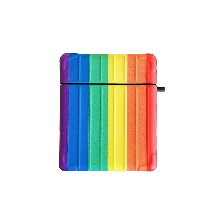 Rainbow Silicone Wireless Earphone Protective Case For AirPods 1 / 2