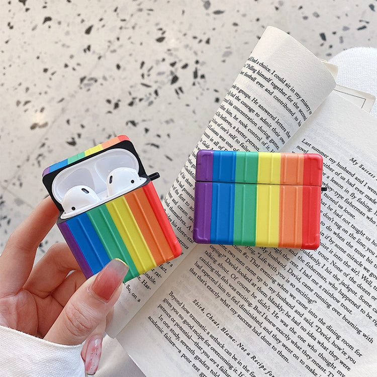 Rainbow Silicone Wireless Earphone Protective Case For AirPods 1 / 2