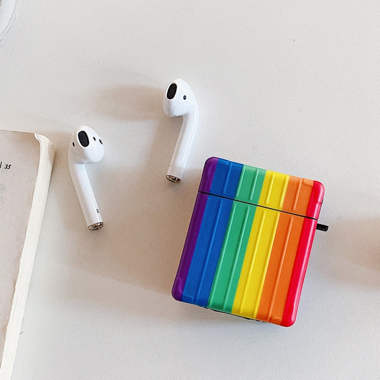 Rainbow Silicone Wireless Earphone Protective Case For AirPods 1 / 2