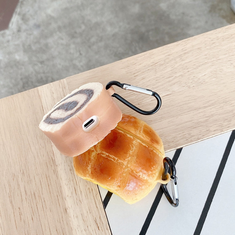 Egg Roll Shape Silicone Wireless Earphone Protective Case with Hook Up For AirPods 1 / 2